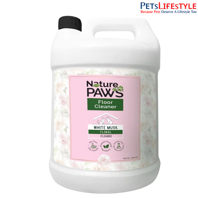 NaturePAWS Floor Cleaner with White Musk Enzyme Safe for Dogs, Cats & Kids (5000 ml)