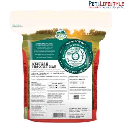 Oxbow Western Timothy Hay for Rabbits, Guinea Pigs & Small Herbivores