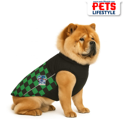 PᴇᴛsLɪғᴇsᴛʏʟᴇ Racing Jacket Dog Winter Coat (Green) – Windproof, Waterproof, Ultra Warm Fleece Lined Pet Jacket