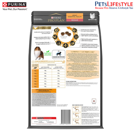 PURINA PRO PLAN Adult Medium Breed Dry Dog Food - Chicken Formula