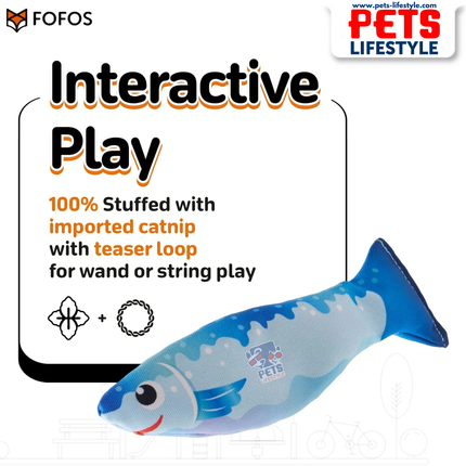 FOFOS Sardine Catnip Toy 3-Pack Fully Catnip-Filled, Multi-Texture Interactive Fish Toys