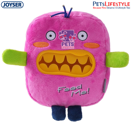 JOYSER Feed Me Lany Treat Plush Dog Toy – Pink/Yellow (M/L)