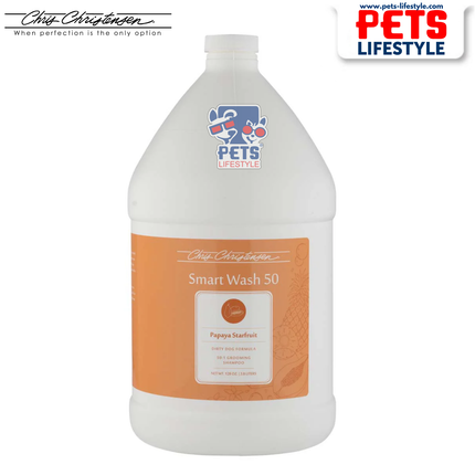 Chris Christensen SmartWash 50 (Papaya Starfruit) Professional Concentrated Shampoo for Dogs & Cats (50:1 Formula)