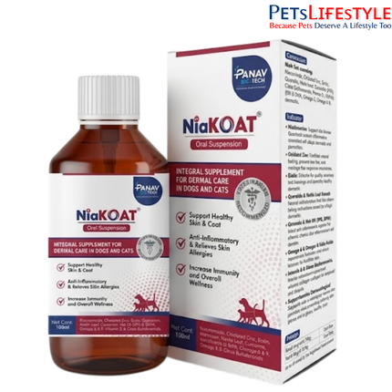 Niakoat Oral Suspension for Dogs & Cats Skin, Coat & Allergy Support