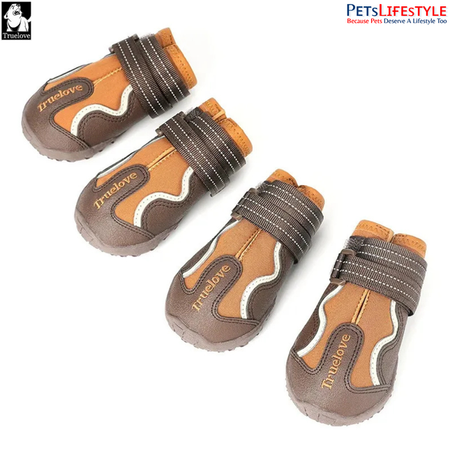 Truelove Pet Boots – Pinecone / Glazed Ginger ( 4 SHOES ) Waterproof TPR Sole Outdoor Dog Shoes