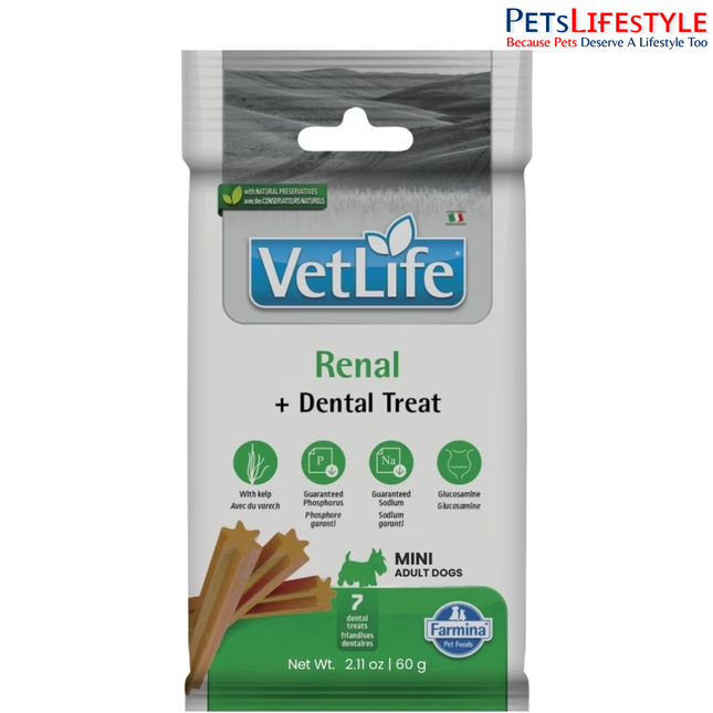 Farmina Vet Life Canine Renal Dental Treat Mini for Dogs 60g