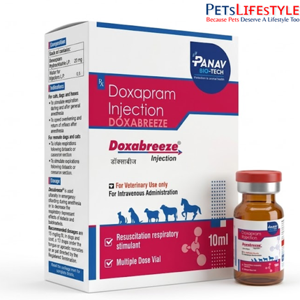 Doxabreeze Doxapram Hydrochloride Injection 20 mg/ml for Dogs, Cats & Wildlife (10 ml)