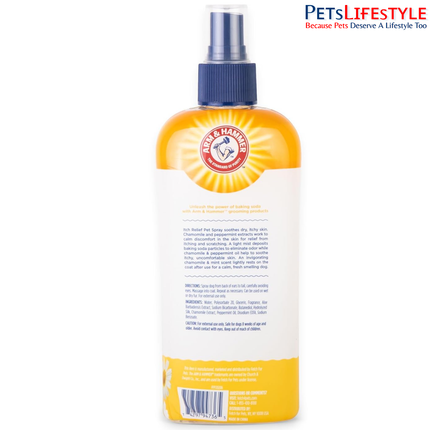 Arm & Hammer Itch Relief Spray for Dogs Chamomile & Peppermint 236 ml | Anti-Itch, Deodorizing & Soothing Dog Spray