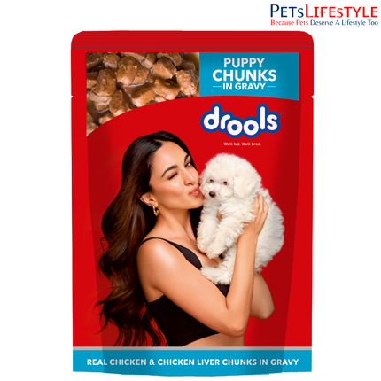 Drools Puppy Wet Dog Food Real Chicken & Chicken Liver Chunks (6 x 150g)