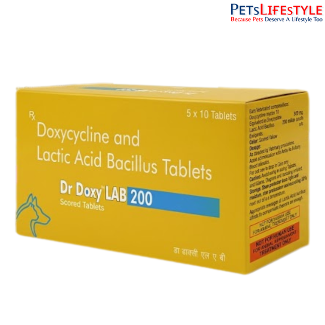 TTK Dr Doxy LAB 200 Tablets for Dogs & Cats – Doxycycline & Lactic Acid Bacillus Support