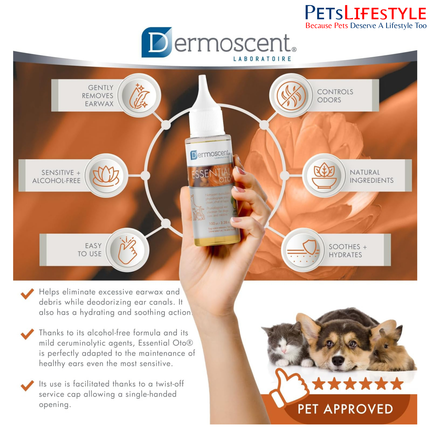 Dermoscent Essential Oto Ear Cleanser for Dogs, Cats & Small Mammals (100 ml)