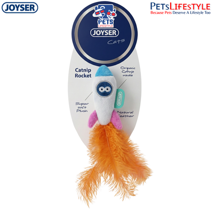 JOYSER Cat Rocket with Catnip & Natural Feathers – Plush Cat Toy