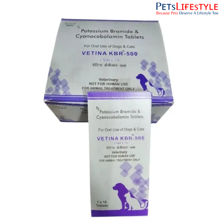 Vetina KBR Tablet (Potassium Bromide 500 mg) – Advanced Seizure Control Support for Dogs