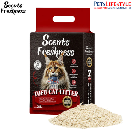 Scents of Freshness Premium Grade Tofu Cat Litter Mildly Scented Vanilla Milk 2.8kg