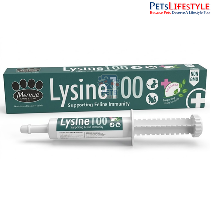 Mervue by Opus Pet Lysine 100 | L-Lysine Immunity Support for Cats | Feline Herpes Virus (FHV) Support | 30 ml
