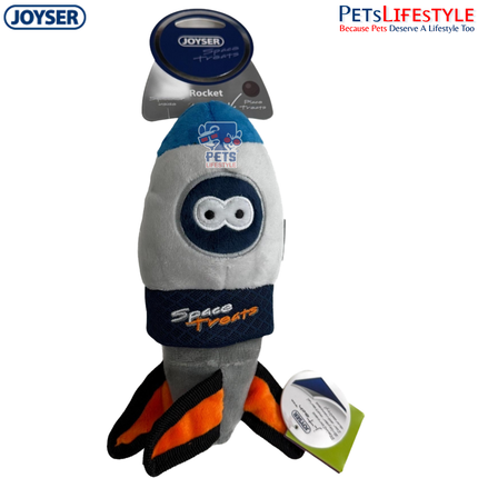 JOYSER Space Treats Rocket Interactive Dog Toy with Treat Pocket & Squeaker