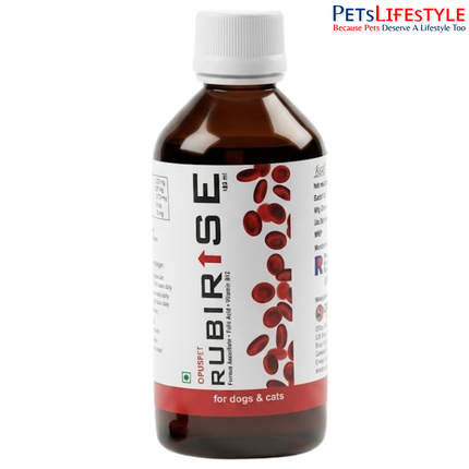 Opus Pet Rubirise | Hematinic Syrup for Dogs & Cats | Iron, Folic Acid & Vitamin B12 Blood Builder | 200 ml