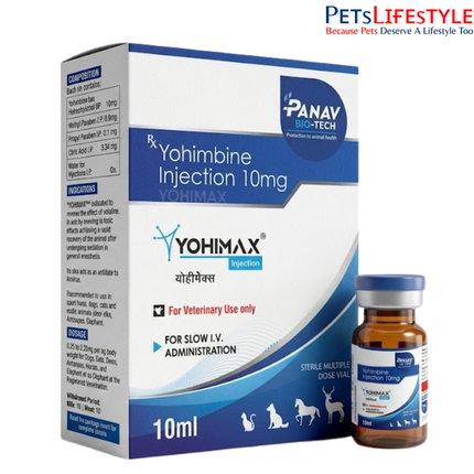 YOHIMAX Yohimbine Hydrochloride Injection 10 mg/ml for Dogs, Cats, Horses & Wildlife (10 ml)