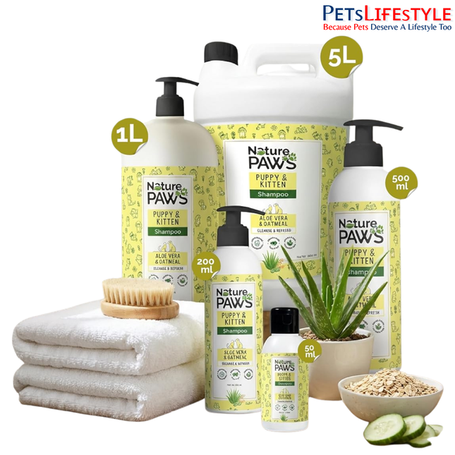 NaturePAWS Puppy & Kitten Shampoo & Conditioner with Aloe Vera, Cucumber & Oatmeal