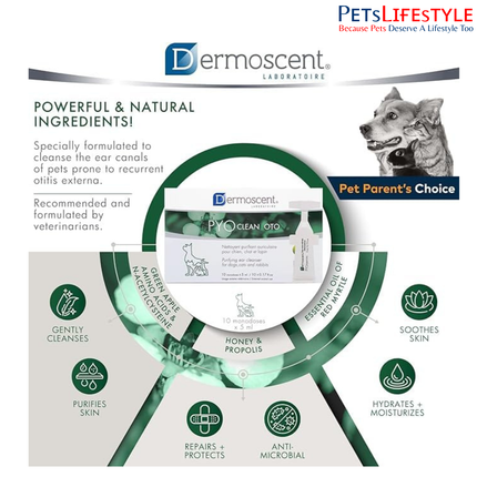 Dermoscent PYOclean Oto Ear Cleanser for Dogs, Cats & Small Mammals (10 x 5 ml Monodoses)