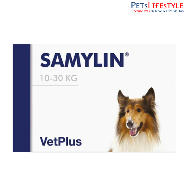Vetplus Samylin Liver Support Nutraceutical Supplement for Medium Breed Dog (30 Tablets)
