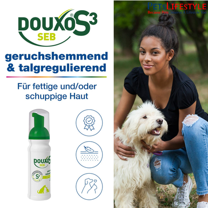 Buy Douxo S3 SEB Leave-On Mousse for Dogs & Cats 150ml Online in India | Anti-Dandruff & Seboregulating Skin Care | PᴇᴛsLɪғᴇsᴛʏʟᴇ