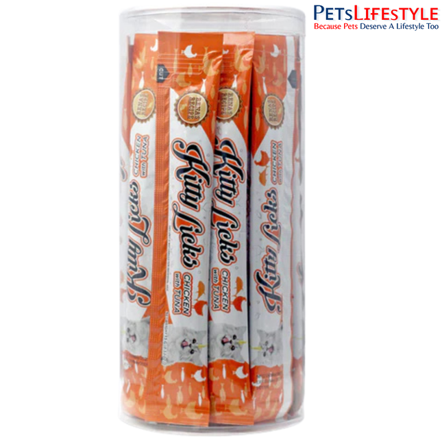 Rena’s Kitty Licks Chicken with Tuna Creamy Cat Treat 30 x 15g– Rich Lickable Treat for Kittens & Cats