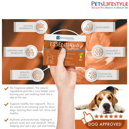 Savavet Dermoscent Essential 6 Spot-On for 10 to 20kg Skin & Coat Care Care for Dogs, Cats & Small Mammals