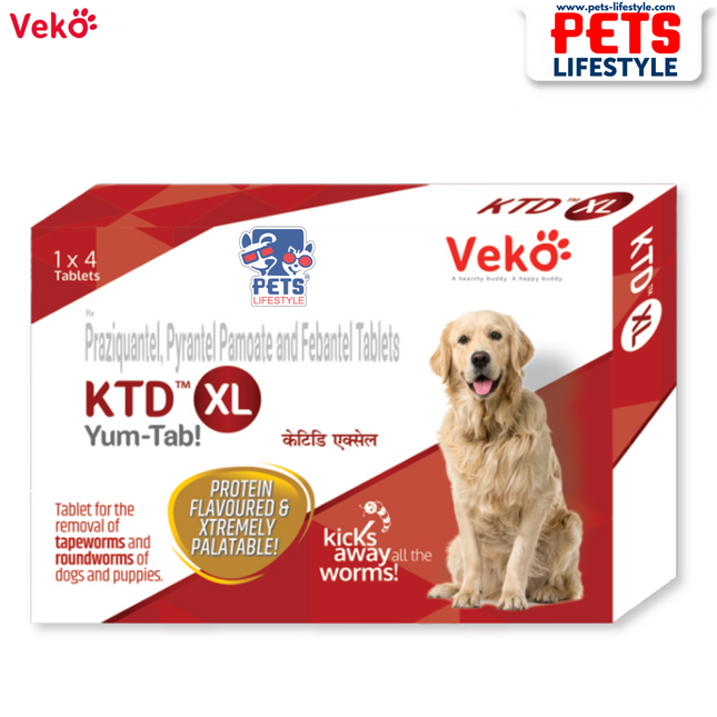 Veko KTD XL Yum-Tab – Triple-Action Dewormer for Large Dogs