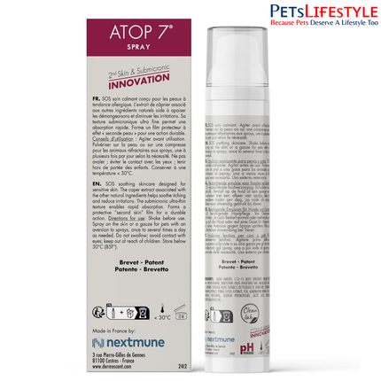 Dermoscent ATOP 7 Spray Steroid-Free Anti-Itch Spray for Dogs & Cats – 75ml