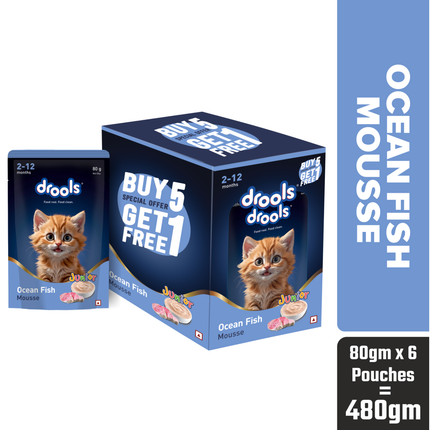 Drools Ocean Fish Mousse Kitten 80g (5+1 Pack)