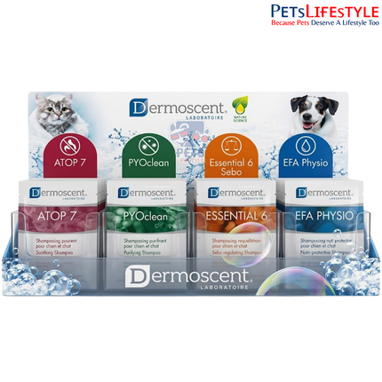 Dermoscent Pocket-Sized Shampoo Collection | Single-Use Therapeutic Shampoo Sachets for Dogs & Cats