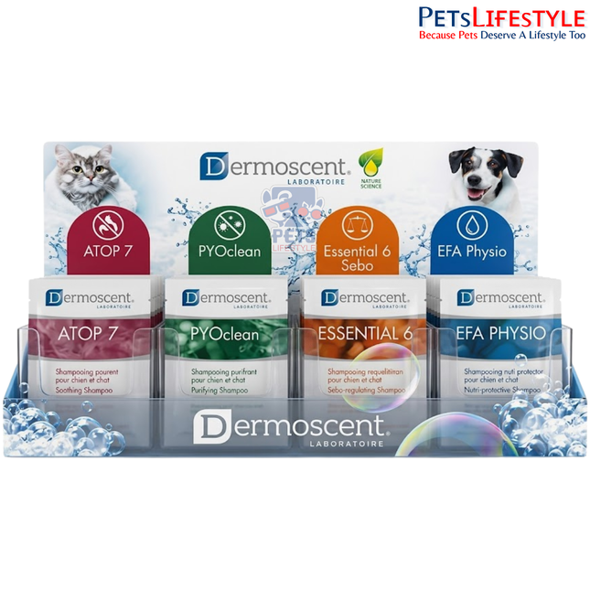 Dermoscent Pocket-Sized Shampoo Collection | Single-Use Therapeutic Shampoo Sachets for Dogs & Cats