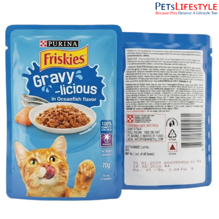 Purina Friskies Gravy-licious Oceanfish Flavor Cat Wet Food 70g