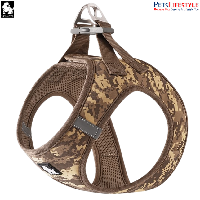 Truelove Easy Fit Quick-Release Pet Harness with Dual D-Rings – Brown