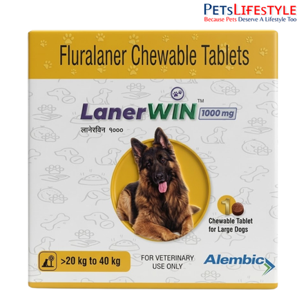 Alembic Lanerwin Fluralaner Anti Flea & Tick Chewable Tablets for Dogs & Puppies