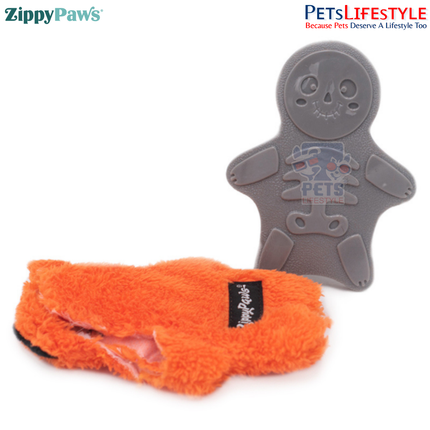 ZippyPaws Halloween Bonez – Zombie Cat  ZippyTuff 2-in-1 Stuffing-Free Chew Dog Toy