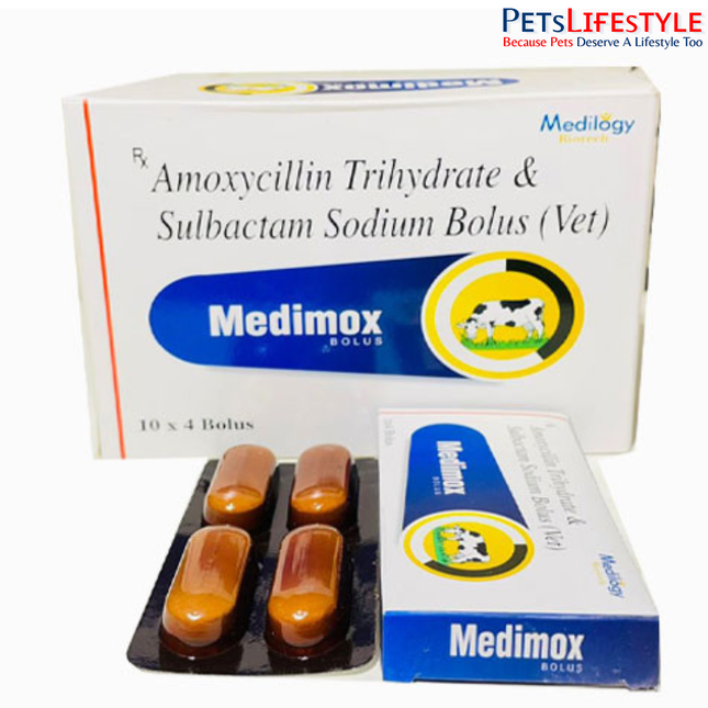 MEDIMOX Bolus (Amoxycillin Trihydrate & Sulbactam Sodium Bolus Vet)