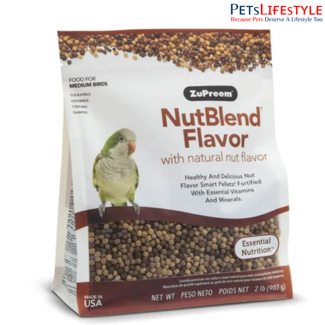ZuPreem NutBlend Flavor With Natural Nut Flavour Medium Bird Food 907 gm