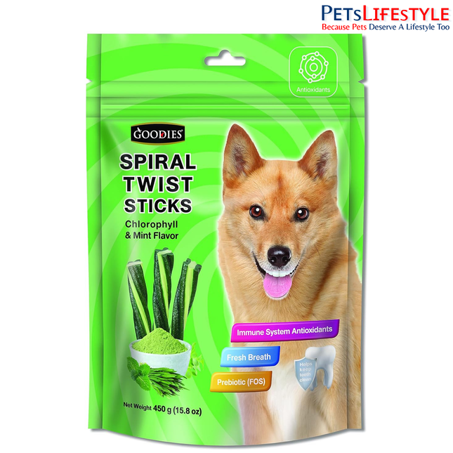 Goodies Spiral Twist Sticks Chlorophyll & Mint Flavour- 450 g