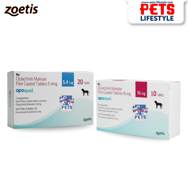 Zoetis Apoquel 5.4 mg & 16 mg – Fast Allergy & Itch Relief for Dogs