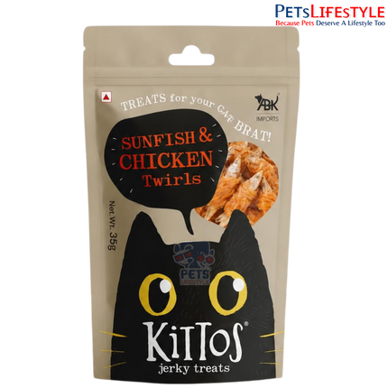 Kittos Sunfish & Chicken Twirls Cat Treats 35g