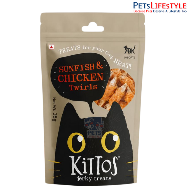 Kittos Sunfish & Chicken Twirls Cat Treats 35g