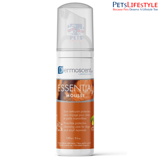 Dermoscent Essential Mousse Dry Shampoo for Dogs – Rinse-Free Cleansing Foam (150 ml)