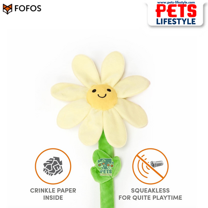 FOFOS Sunflower Crinkle Rope Dog Toy
