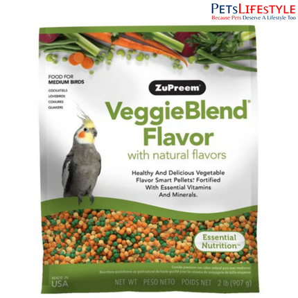 ZuPreem VeggieBlend Flavor With Natural Flavours Medium Bird Food 907 gm