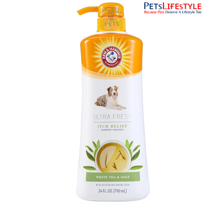 Arm & Hammer Ultra Fresh Itch Relief Shampoo for Dogs White Tea & Sage 710 ml | Anti-Itch & Moisturizing Dog Shampoo