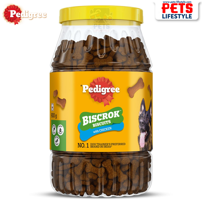Pedigree Biscrok Dog Biscuits Chicken Flavour 900 g | Crunchy Training Treats for Dogs
