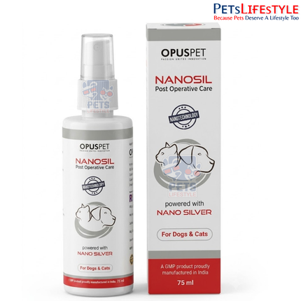 Opus Pet Nanosil | Silver Nanoparticle Wound Management Spray for Dogs & Cats | Post Operative Care | 75 ml