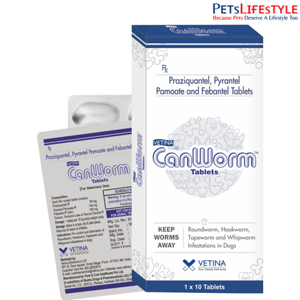 Vetina CanWorm Tablets for Dogs 10 Tablets